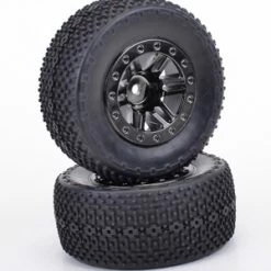 Nanda Racing Schumacher Bar And Spike Short Course Tyres - Mounted On Black Chrome Wheels (2)